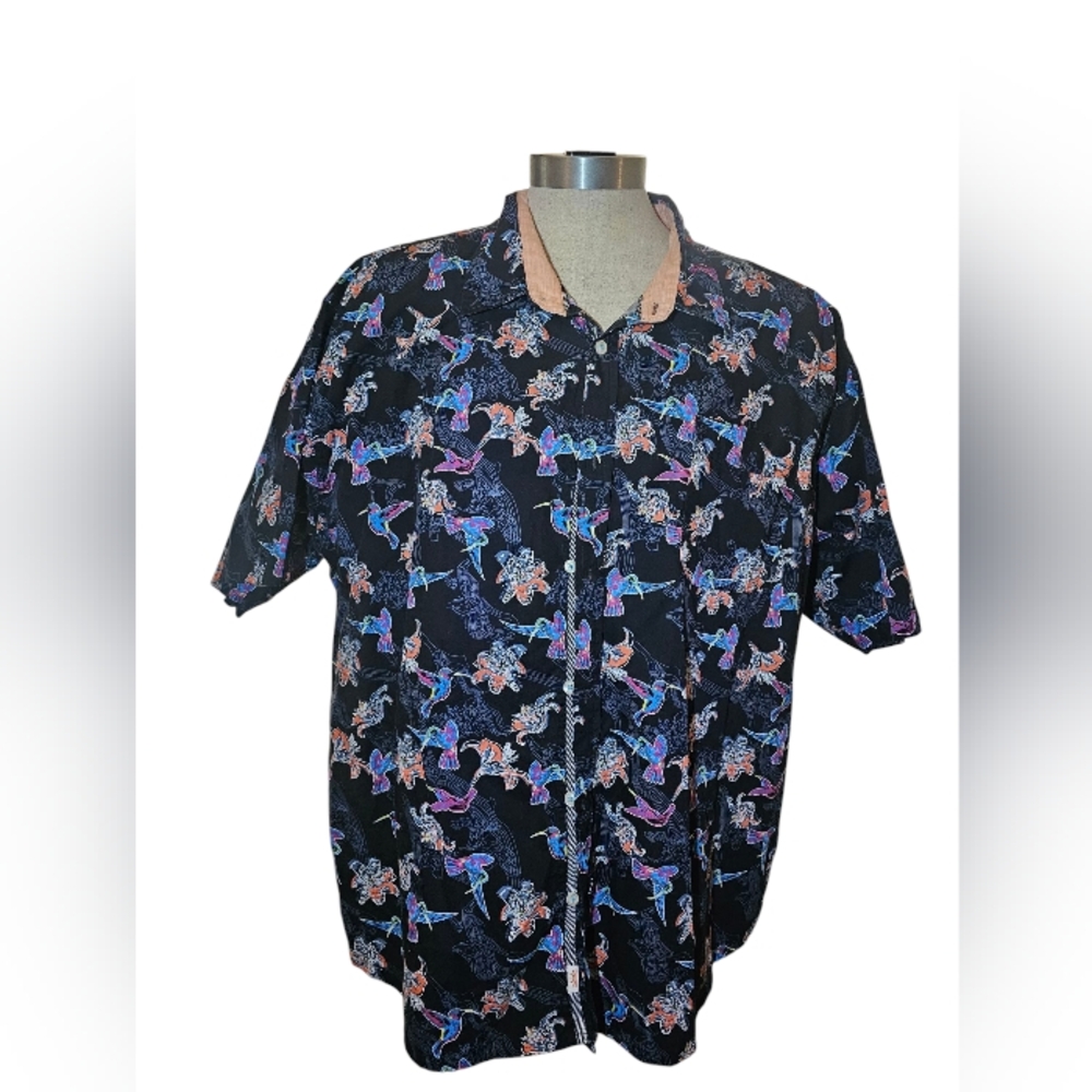 Ditch Plains Colorful Patterned Button-Up Shirt
